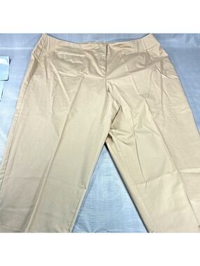 Requirements Woman Beige Khaki Dress Pants Plus Size 16 W Straight Stretch Chino